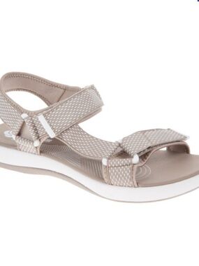 Clarks Cloudsteppers Strappy Sport Sandals Taupe Lightweight Cushion Size 11